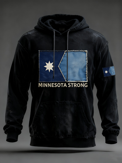 Men's Minnesota Strong Oversized Drop-Shoulder Hoodie With Pockets