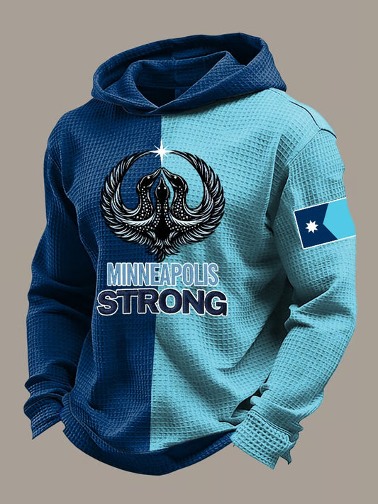 Men's Minneapolis Strong Printed Waffle Hoodie