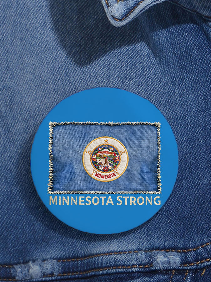 Unisex Minnesota Strong Print Brooch