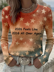 Women's '2026 feels like 2016 all over again' waffle T-shirts