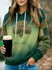 Women's St. Patrick's Day Shamrock Print Casual Hoodie
