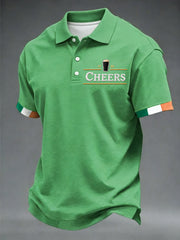 Men's Cheers Print St.Patrick's Day Shirt