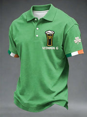 Men's St. Patrick's Day Vitamin G  Shamrock Art Print Short Sleeve Top