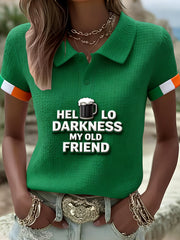 Women's Hello Darkness My Old Friend Waffle Short-Sleeve T-Shirt
