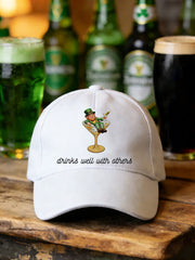 Unisex Funny St. Patrick's Day Drinks Well With Others Print Hat