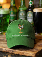 Unisex Funny St. Patrick's Day Drinks Well With Others Print Hat