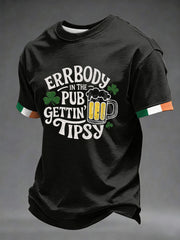 Men's St. Patrick's Day Errbody In The Pub Geetin Tipsy Beer Printed T-shirt