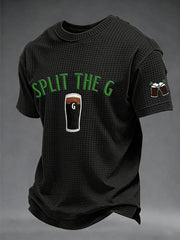 Men's St. Patrick's Day Split the G Printed Waffle Short Sleeve T-Shirt