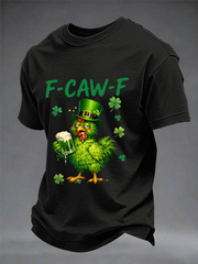 Men's St. Patrick's Day Chicken F-Caw-F Short-sleeved T-shirt