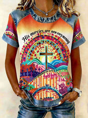 Women's His Mercies Are New Every MoningPrint Casual Short Sleeved T-Shirt
