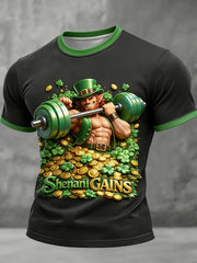 Men's Funny St.patrick's Day Fitness Lover Printed T-shirt