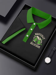 Men's Retro St. Patrick's Day Print Casual Polo Shirt
