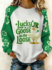 Women's Vintage St. Patrick's Day Printed Sweatshirt