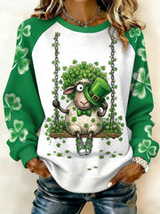 Women's Vintage St. Patrick's Day Printed Sweatshirt