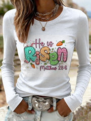 Women's Vintage Faith Easter Print Top