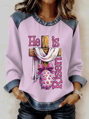 Women's Vintage Faith Easter Print Sweatshirt