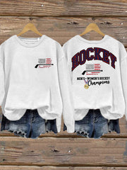 Women's Hockey Print Casual Sweatshirt