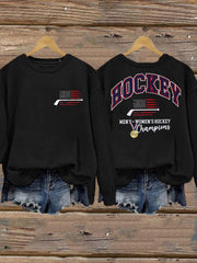 Women's Hockey Print Casual Sweatshirt