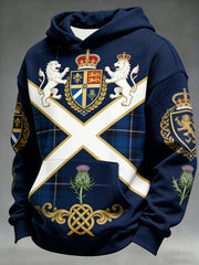 Men's  Scotland We'll Be Coming 2026 Football Lover Casual Waffle Hoodie Sweatshirt