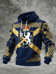 Men's  Scotland We'll Be Coming 2026 Football Lover Casual Waffle Hoodie Sweatshirt