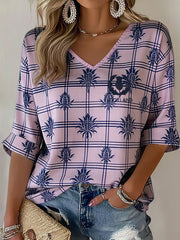 Women's Scotland Rugby Lover Printed V-Neck T-Shirt