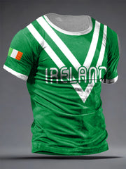 Men's Ireland Rugby Lover Shoulder 2 Shoulder Printed T-shirt