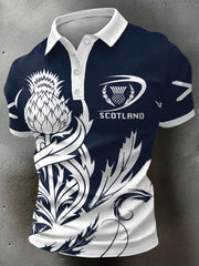 Men's Scotland Rubgy Lover Printed Casual Tops