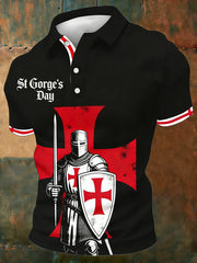 Men's  Retro St George's Day  Casual Short-Sleeve Polo Shirt
