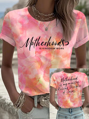 Women's 'Motherhood Is Kingdom Work' Printed Casual T-Shirt