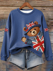 Women's British Style Print Sweatshirt