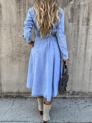 Women's Casual Elegant Long-Sleeve Denim Dress
