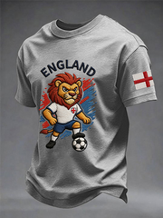 Men's UK Football Lover England Printed imitation cotton short-sleeved T-shirt