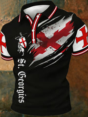 Men's St George's Day Casual Short-Sleeve Polo Shirt