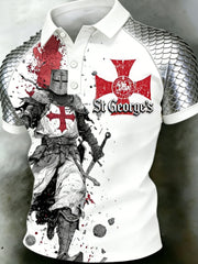 Men's St George's Day Casual Short-Sleeve Polo Shirt