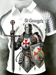 Men's St George's Day Casual Short-Sleeve Polo Shirt