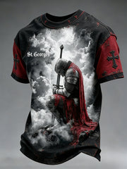 Men's St. George's Day Themed Printed T-Shirt