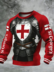 Men's St. George's Day Themed Printed Long-Sleeve T-Shirt