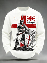 Men's St. George's Day Themed Printed Long-Sleeve T-Shirt
