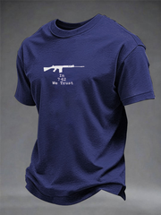 Men's 7.62mm We Trust SLR British Army veteran imitation cotton short-sleeved T-shirt