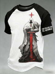 Men's  Retro St George's Day  Casual Waffle Tops