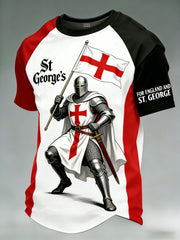 Men's  Retro St George's Day  Casual Short-Sleeve T-Shirt
