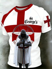 Men's  Retro St George's Day  Casual Short-Sleeve T-Shirt