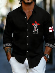 Men's  Retro St George's Day  Casual Long-Sleeve Shirt