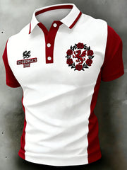 Men's St. George's Day Print Casual Polo Shirt