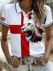 Retro British Football Fan Print Casual Jersey