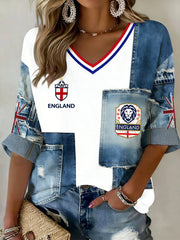 Retro British Football Fan-Style Casual Jersey