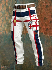 Retro English Football Art Print Casual Cargo Pants
