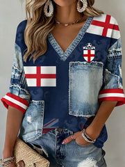 Retro British Football Fan-Style Casual Jersey