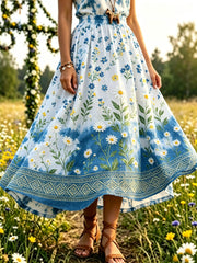 Women's Swedish Midsummer Festival Art Print Skirt
