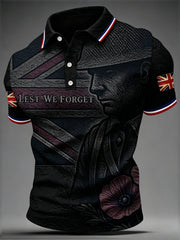 Men's Lest We Forget Print Casual Top